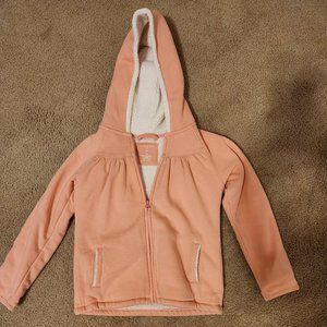 Lands End Peach-colored Fleece Hoodie Girls Size 8